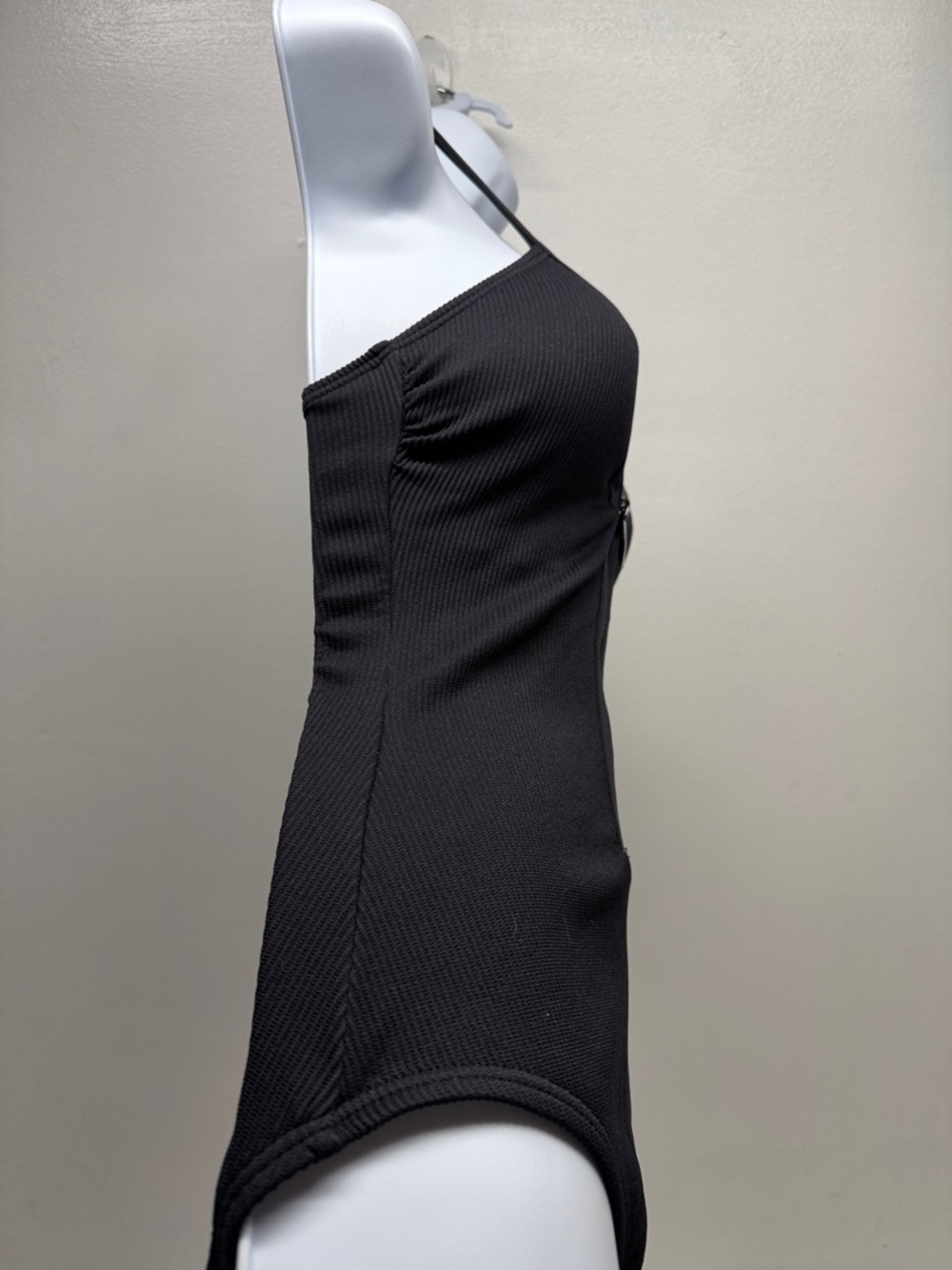 Kate Spade Marco Island Zip One Piece Ribbed Swimsuit Zip Up Textured Black XS - Picture 3 of 8